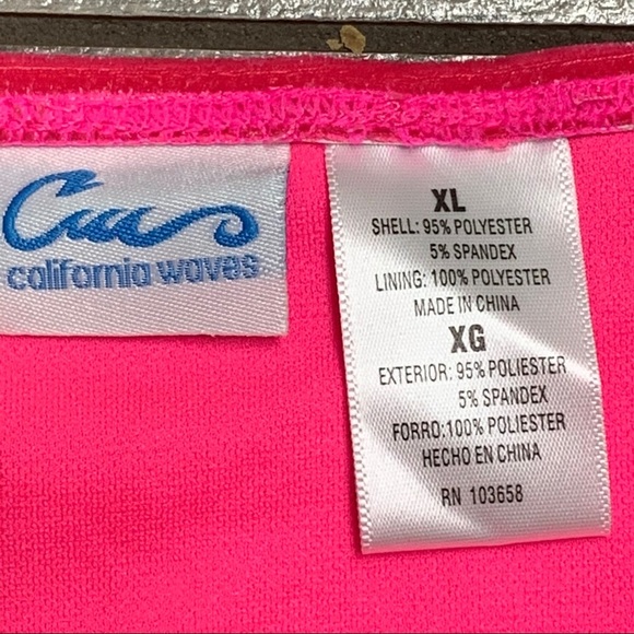 NEW California Waves Pink Crushed Velvet Bikini Bottoms XL X-Large Velour Swim - Picture 5 of 6